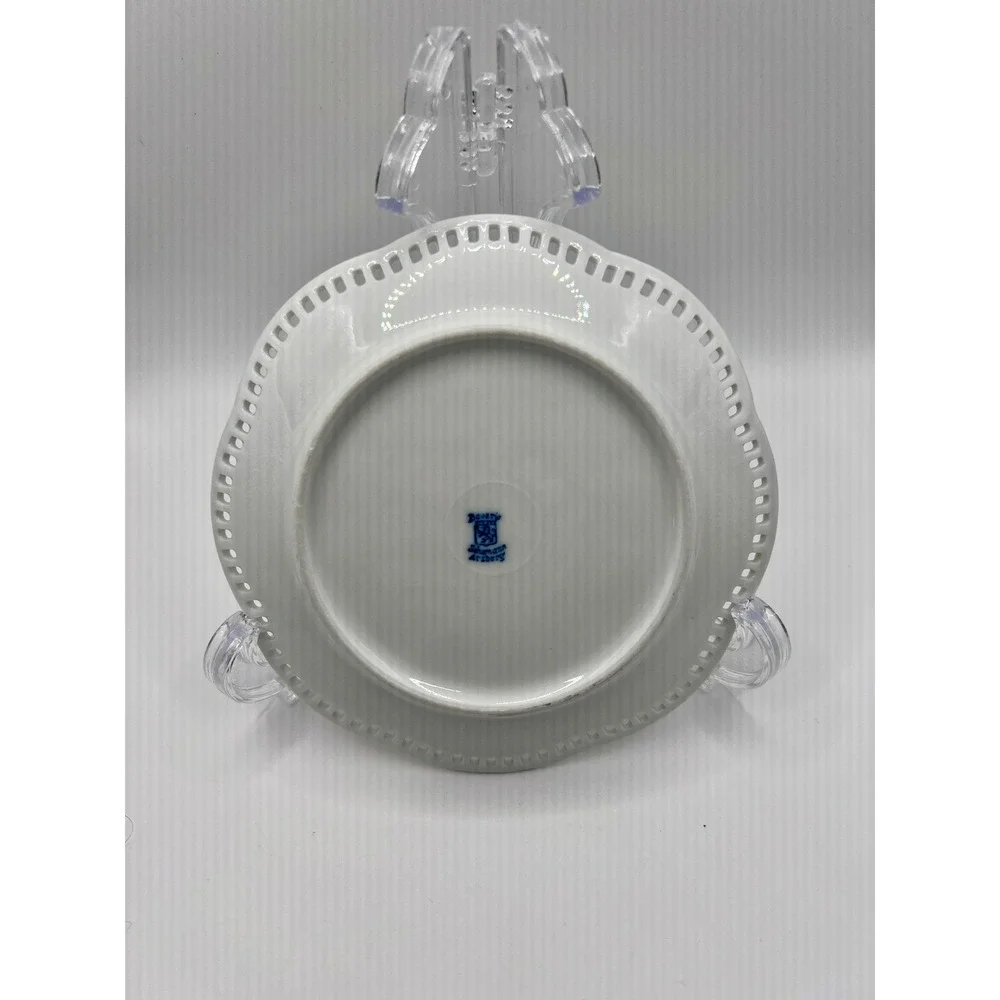 Schumann Arzberg Plates 5.25in White Excellent Bird Floral Reticulated Set of 9